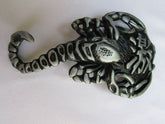 Silver Metal Big Long Black Scorpion Belt Buckle Men Fashion Cowboy Western Accessories